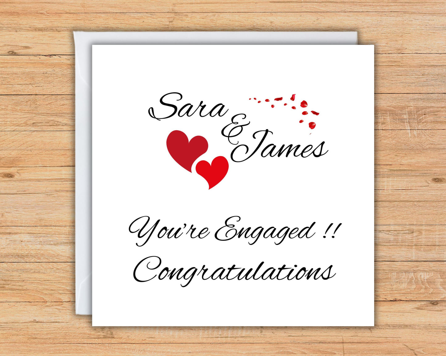Personalised Engagement Card, Customisable, Happy Couples Engagement Card