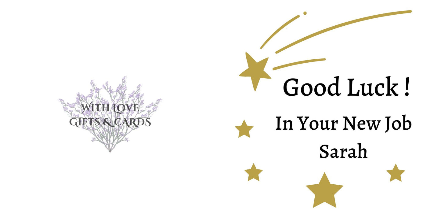 Personalised Good Luck In Your New Job Card New Job Greeting Card Good luck In Your New Job Greeting Card