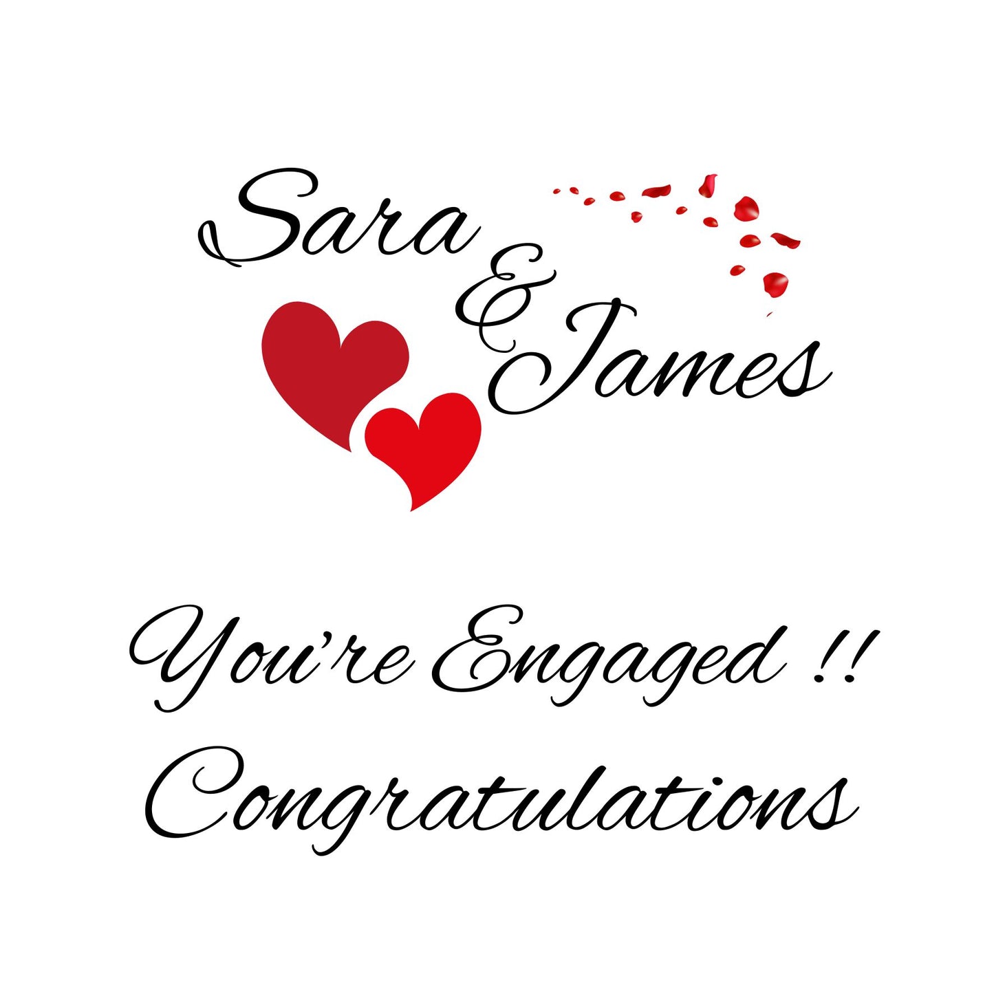 Personalised Engagement Card, Customisable, Happy Couples Engagement Card