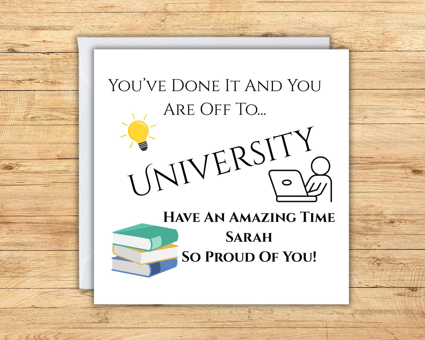 Personalised Good Luck At University Card University Greeting Card Good Luck