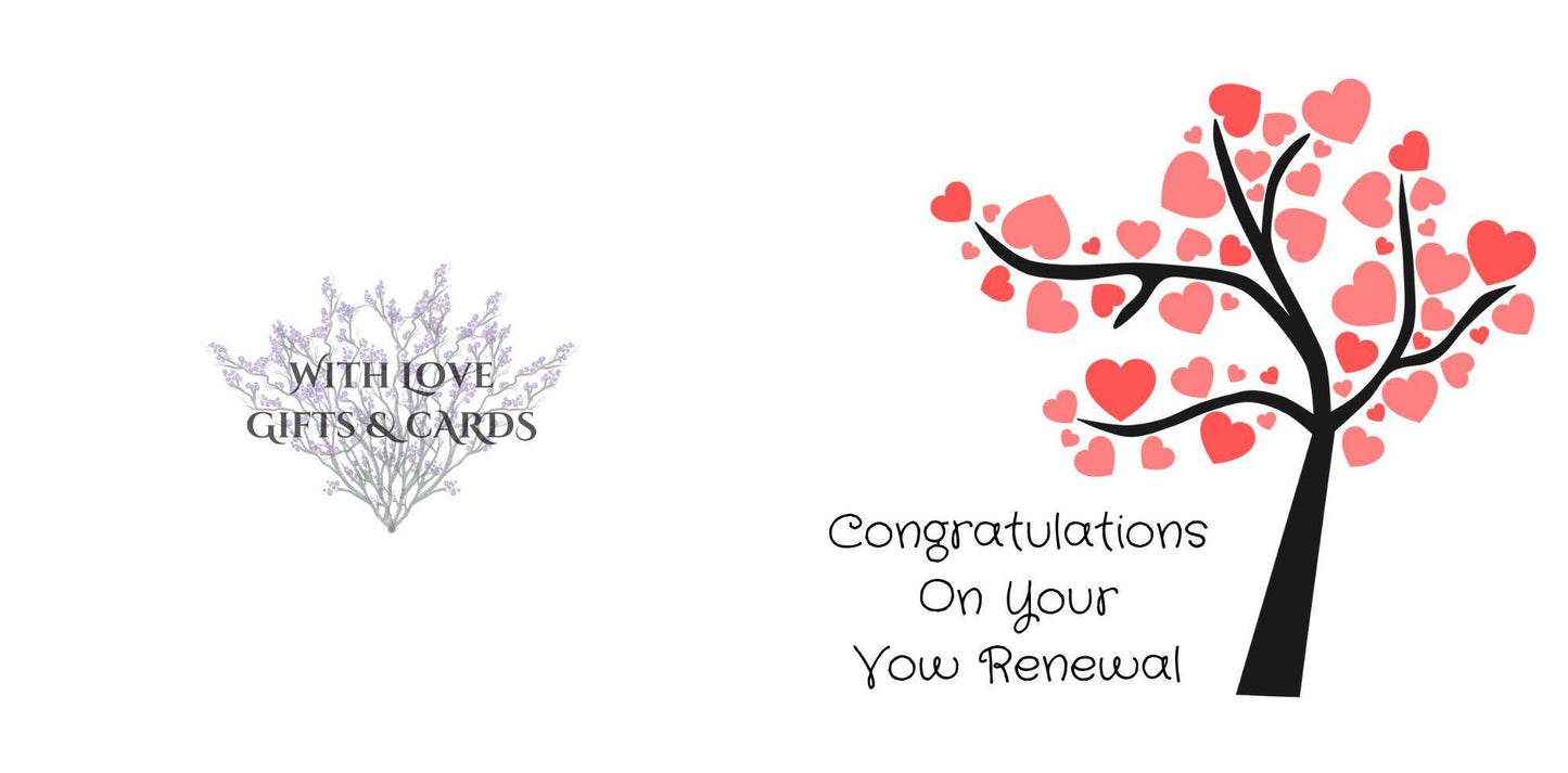 Vow Renewal Card 'Congratulations On Your Vow Renewal' Personalised Handmade