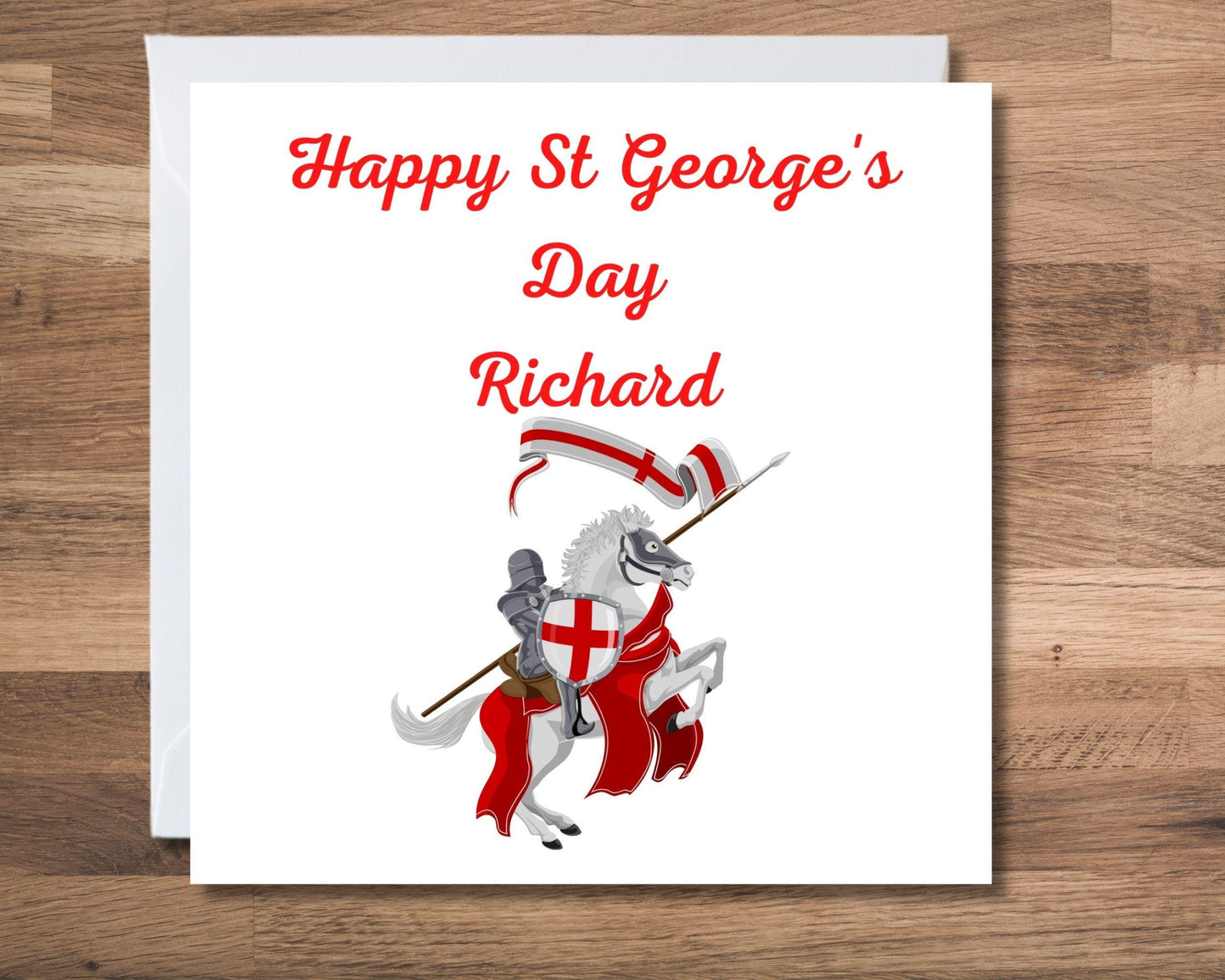 St George's Day Card With St George And The Dragon Design Can Be Personalised