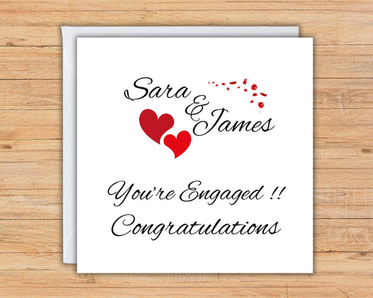 Personalised Engagement Card, Customisable, Happy Couples Engagement Card
