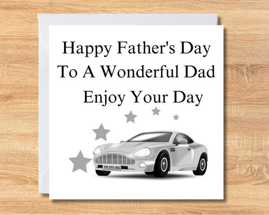 Dad Fathers Day Card ' Happy Father's Day Dad Ejoy Your Day' 14 cm x14 cm