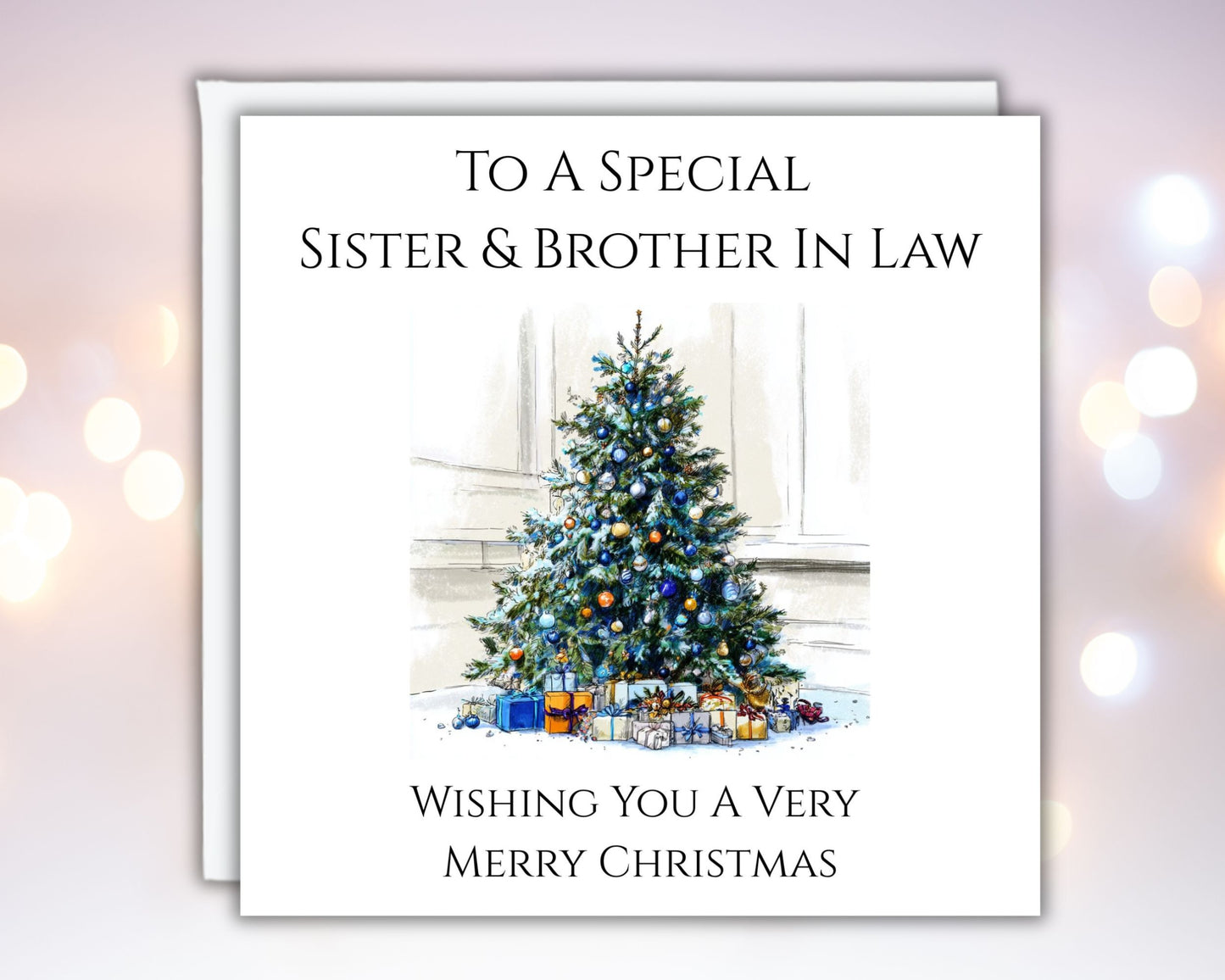 Personalised Grandma and Grandad Christmas Card Mum and Dad Auntie and Uncle Christmas Card With Christmas Tree Design