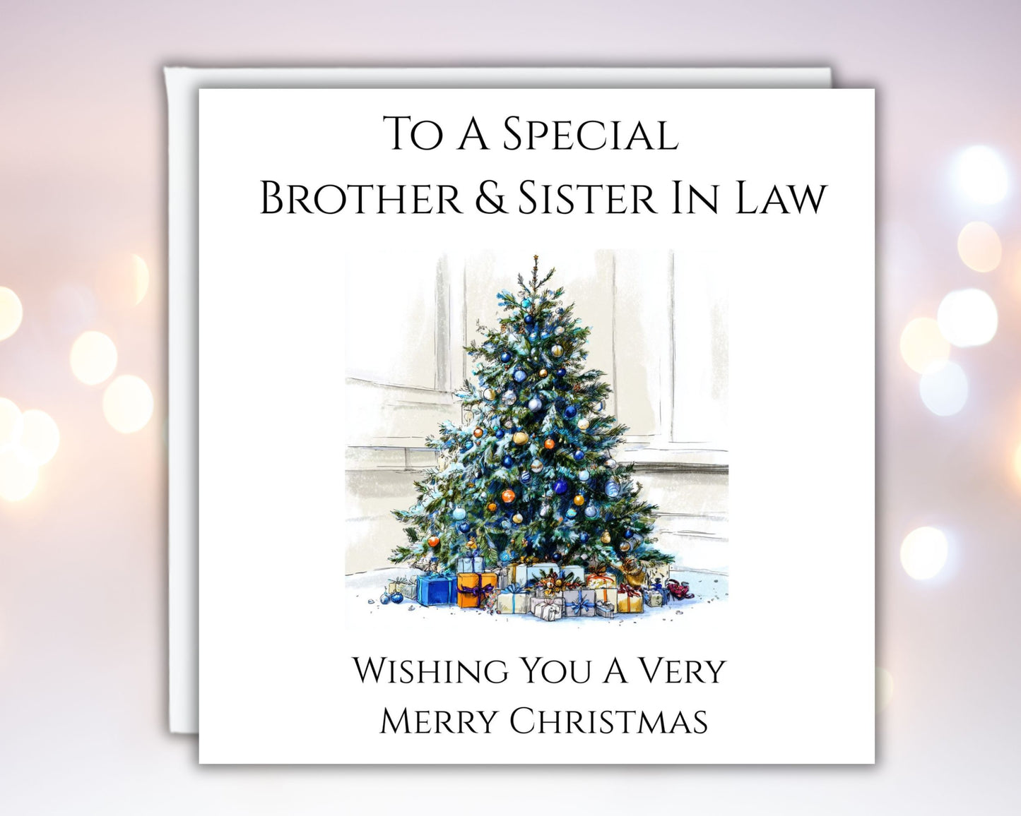 Personalised Grandma and Grandad Christmas Card Mum and Dad Auntie and Uncle Christmas Card With Christmas Tree Design
