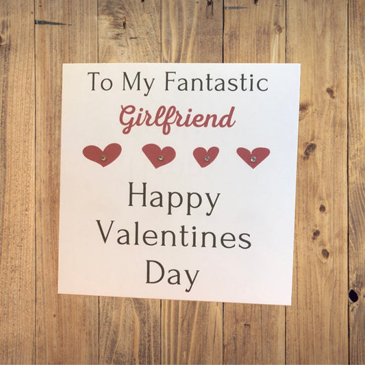 Personalised Girlfriend Valentines Day Card 'For My Fantastic Girlfriend'