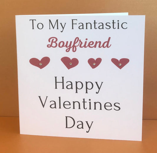 Personalised Boyfriend Valentines Day Card 'For My Fantastic Boyfriend'