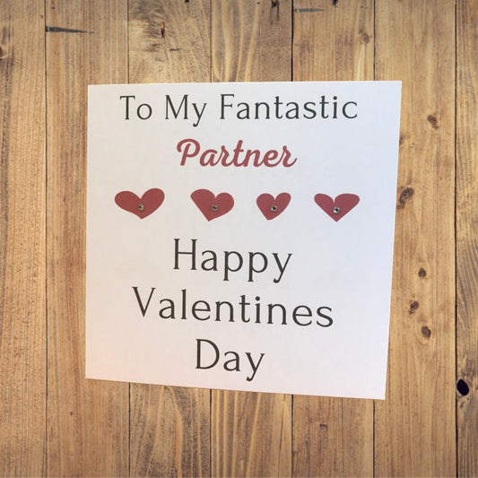Personalised Partner Valentines Day Card 'For My Fantastic Partner'