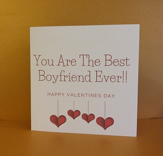 Personalised Boyfriend Valentines Day Card   'You Are The Best Boyfriend Ever' Boyfriend Valentines Card