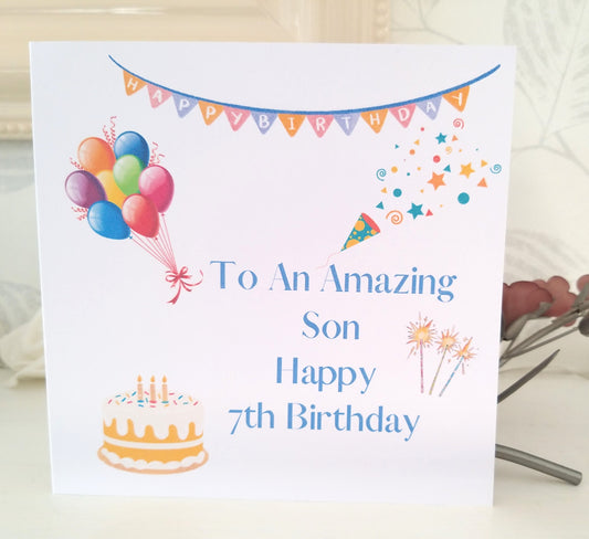 Personalised Birthday Card AGE CARD ' For An Amazing Son Happy Birthday For Son / Brother / Grandson / Nephew