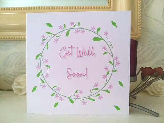 Get Well Soon Card ~ Recover From Your Operation Card ~ Speedy Recovery Card With Floral Design