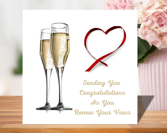 Vow Renewal Card 'Congratulations As You Renewal Vows' Personalised Handmade