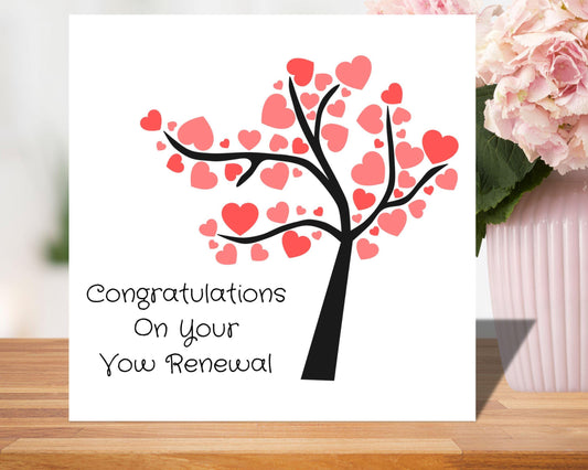 Vow Renewal Card 'Congratulations On Your Vow Renewal' Personalised Handmade