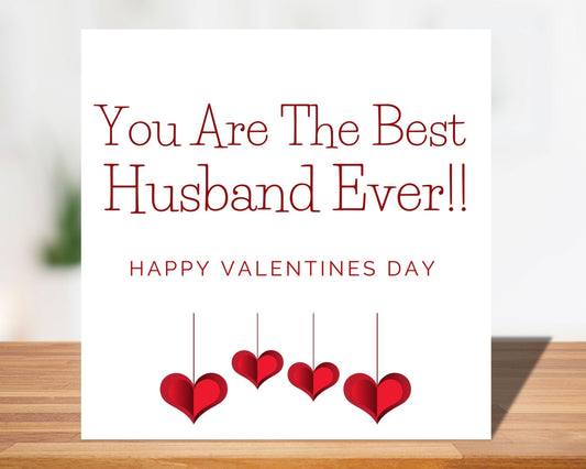 Husband Valentine's Day Card   You Are The Best.  Husband Valentines Card  Valentine Heart Design Valentine Card With Sentiment Verse