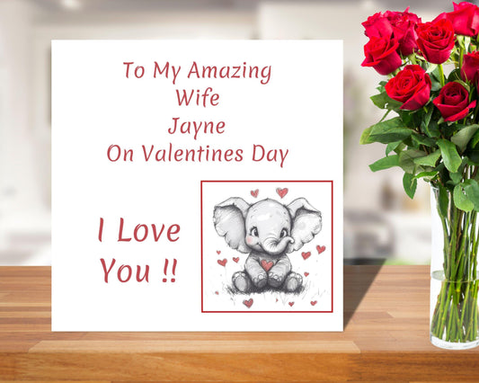 Personalised Wife Valentines Card  Wife Valentine's Day Card  Girlfriend Valentines Card Partner Valentine's Card  Valentine's Day Card