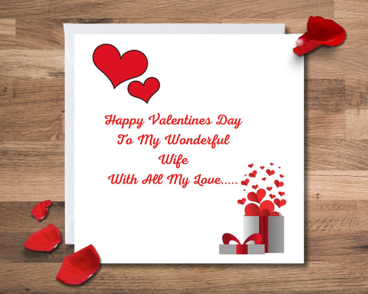 Personalised Valentines Day Card  Wife Valentines Card  Girlfriend Valentines Card Husband Valentines Card  Classic dESIGN