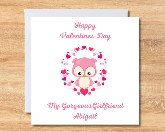 Valentines Day Card  'Happy Valentines Day ' Personalised With Name 'My Gorgeous Girlfriend' Girlfriend Valentines Card' Wife Valentine Card